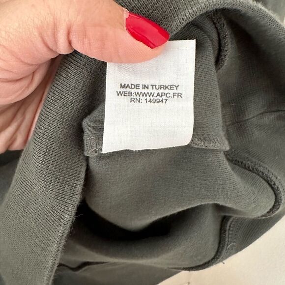 A.P.C. Logo Stripe Hooded Sweatshirt Sz. XS - Picture 7 of 8